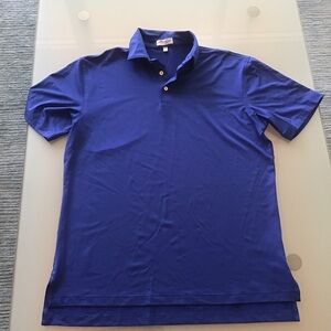 Peter Millar Summer Comfort Cobalt Blue Stretch Polo Shirt M Golf Performance